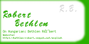 robert bethlen business card